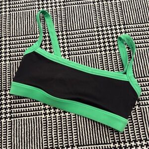 Splits59 Black and Green Crop Top